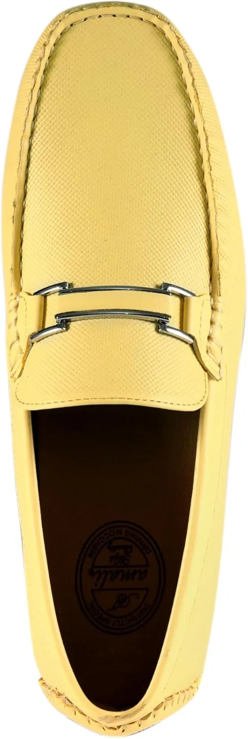 Amali Cola - Driving Moccasins for Men ?C Mens Slip On Loafers, Moccasins, Slip-on Dress Shoes - Driving Loafers with Matching Color Bit