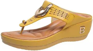 AMDBEL Orthopedic Sandals for Women,Arch Support Sandals for Women Dressy Summer Wide Width Clip Toe Wedge Sandals Shoes