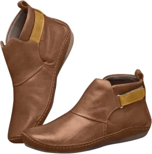 Ankle Boots for Women No Heel New Arch Support Booties Side Zipper Vintage Leather Damping Shoes Platform Heel Boots