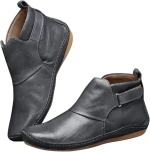 Ankle Boots for Women No Heel New Arch Support Boots Side Zipper Vintage Leather Damping Shoes Platform Heel Boots