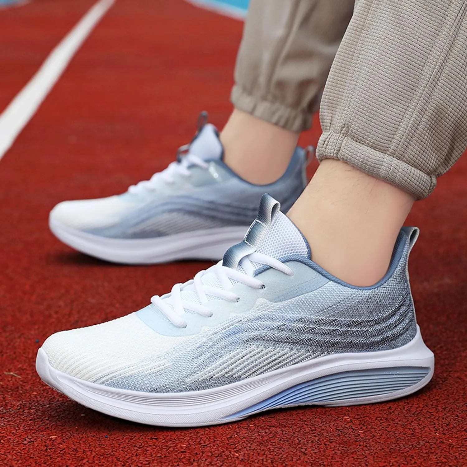 Arch Support Hiking Shoes for Men Casual Sneaker Mesh Breathable Walking Shoe Breathable Lace Up Shoes for Men