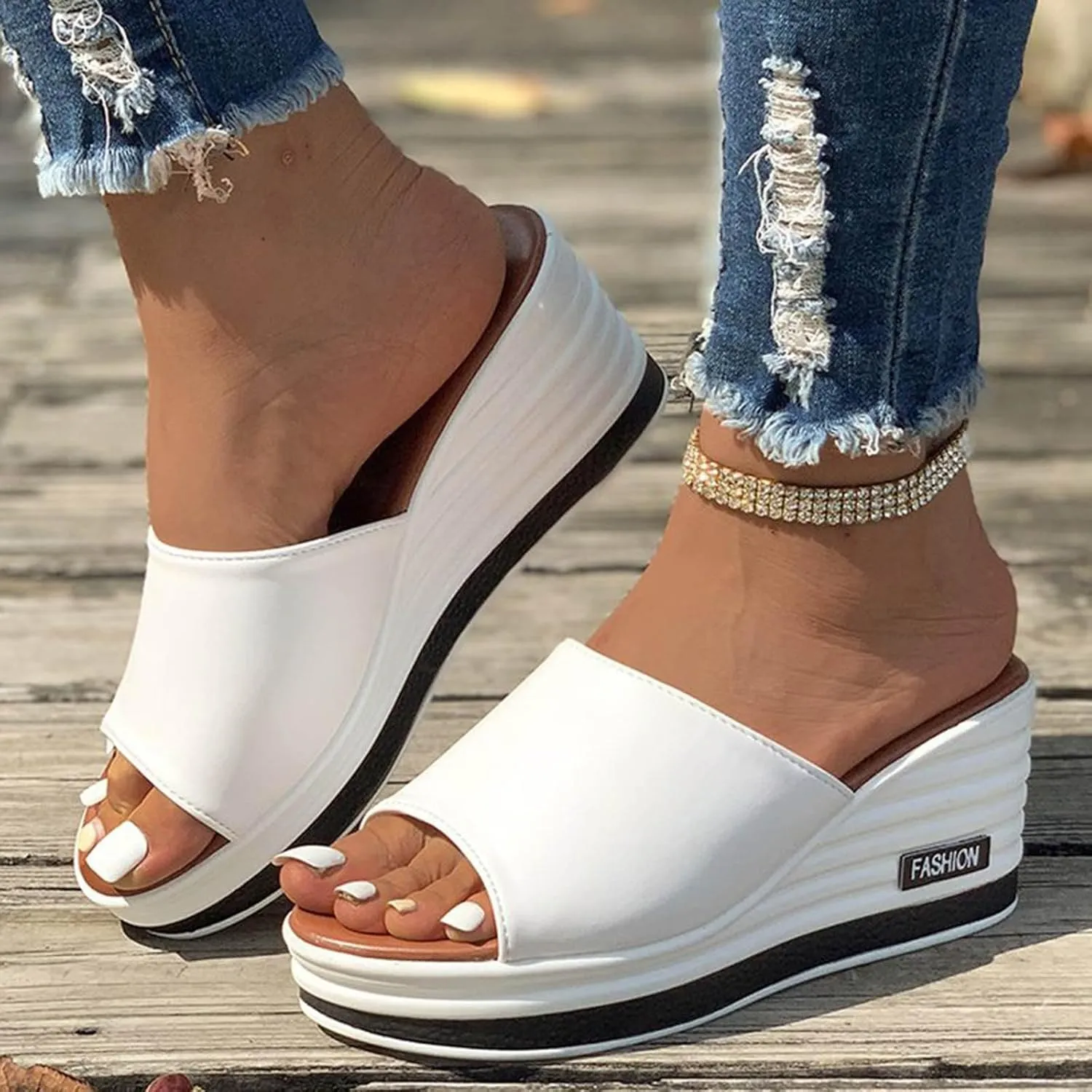 Arch Support Thick Bottom Sandals for Women Summer Low Wedges Comfortable Open Toe Sandal Orthopedic Sandals