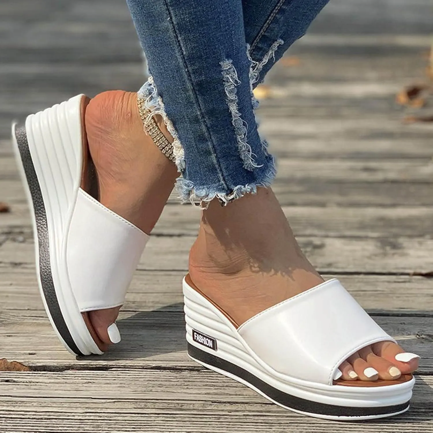 Arch Support Thick Bottom Sandals for Women Summer Low Wedges Comfortable Open Toe Sandal Orthopedic Sandals
