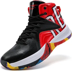ASHION Mens Basketball Shoes Lightweight Breathable Sneakers Anti Slip Sports Shoes for Running Walking Mid Top Sneakers