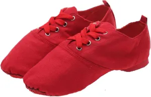 Ballet Fitness Canvas Shoes, Women's Jazz Dance Shoes Lace-up, Suitable for Exercise/Dance/Body Shape