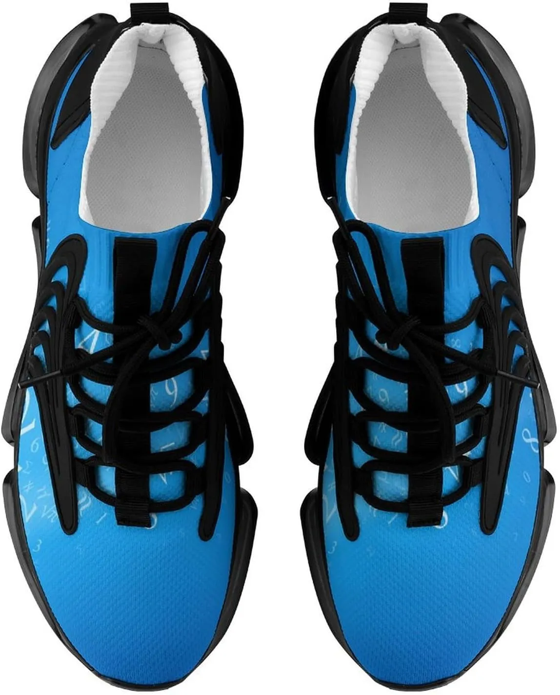Blue Background with Numbers Walking Shoes for Men Lightweight Tennis Fashion Elastic Sports Shoes Cushion Basketball Shoes