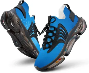Blue Background with Numbers Walking Shoes for Men Lightweight Tennis Fashion Elastic Sports Shoes Cushion Basketball Shoes