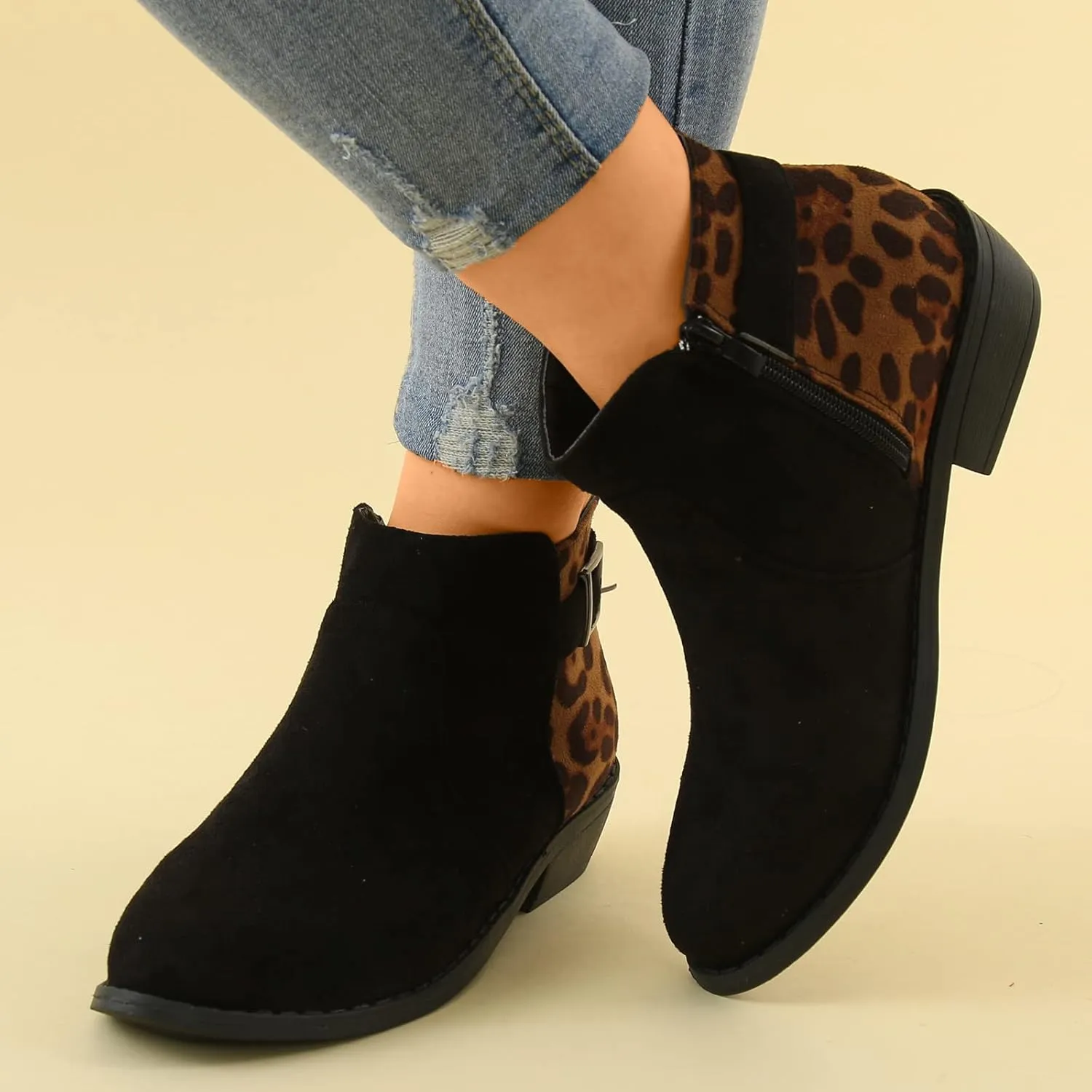 Boots for Women Premium Orthopedic Ankle Boots Arch Support Leather Comfortable Side Zip Wedge Booties 52