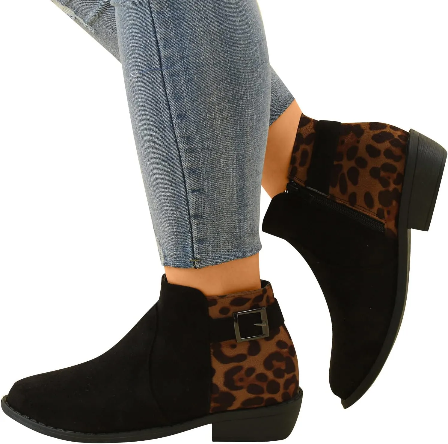 Boots for Women Premium Orthopedic Ankle Boots Arch Support Leather Comfortable Side Zip Wedge Booties 52