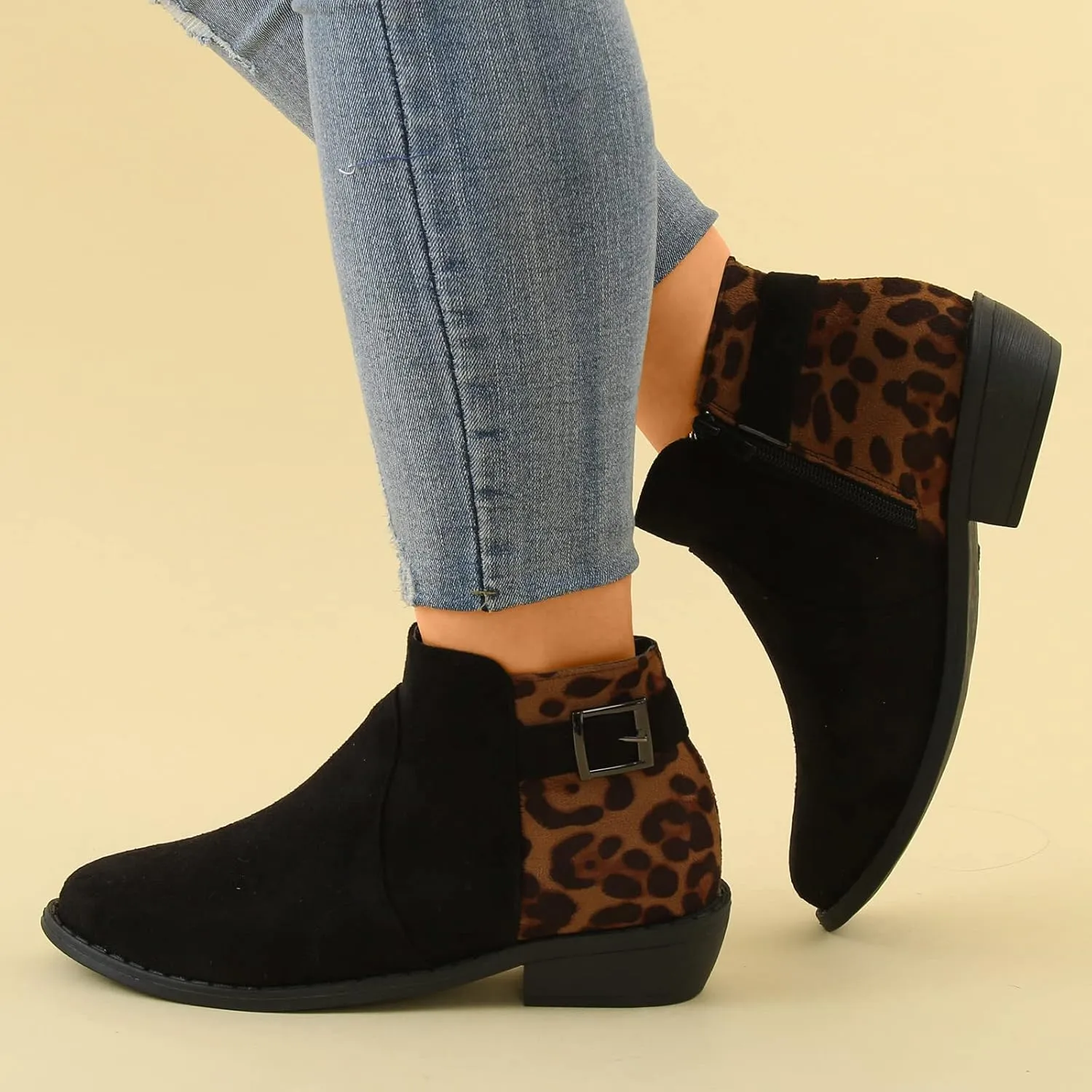 Boots for Women Premium Orthopedic Ankle Boots Arch Support Leather Comfortable Side Zip Wedge Booties 52