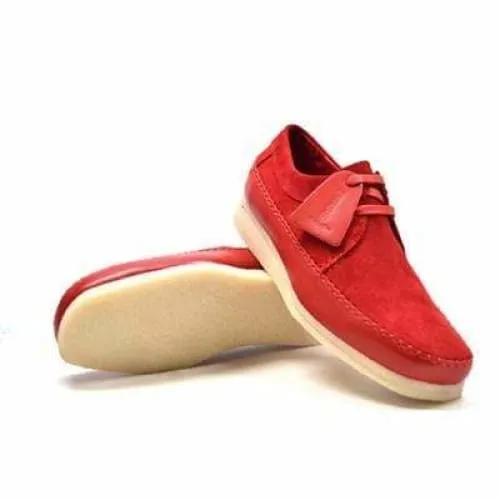 British Walkers Somerset Weaver Low Top Style Men's Red Suede Crepe Sole