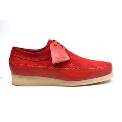 British Walkers Somerset Weaver Low Top Style Men's Red Suede Crepe Sole