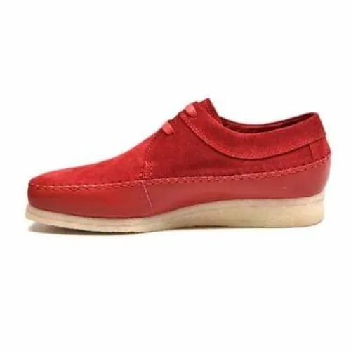 British Walkers Somerset Weaver Low Top Style Men's Red Suede Crepe Sole