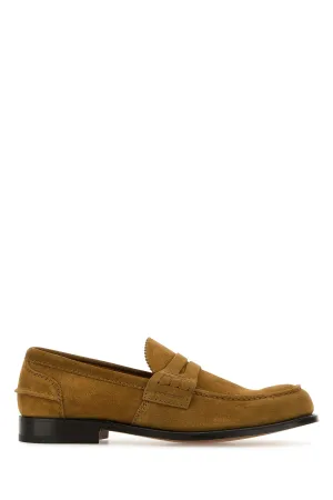 Camel suede Pembrey loafers