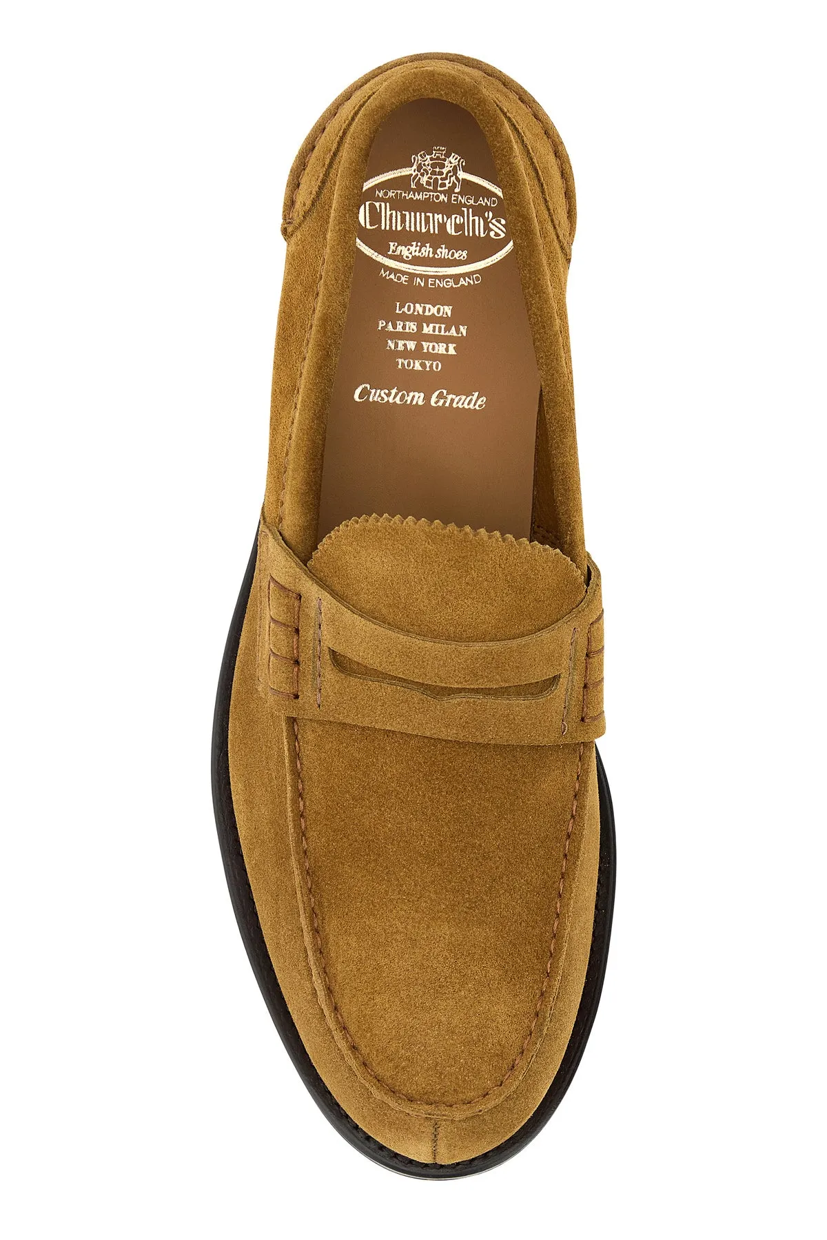 Camel suede Pembrey loafers