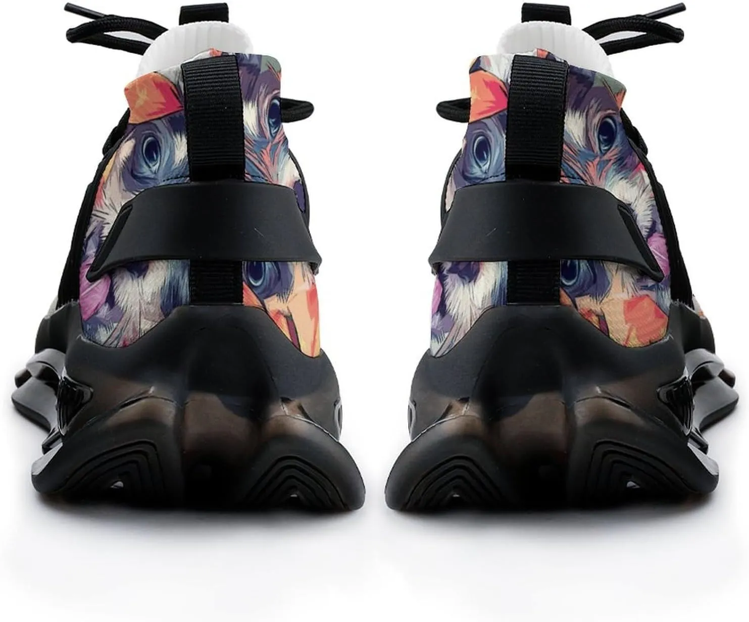 Chihuahua Puppies and Summer Flowers Walking Shoes for Men Lightweight Tennis Fashion Elastic Sports Shoes Cushion Basketball Shoes