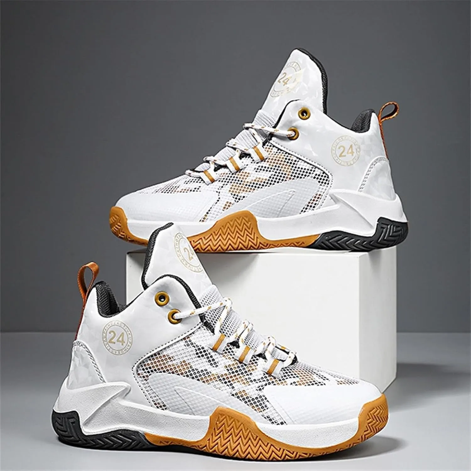 Childrens Basketball Sneakers High Top Breathable Lace Running Sport Shoes Kids Boys Girls Non Slip Breathable Shoes