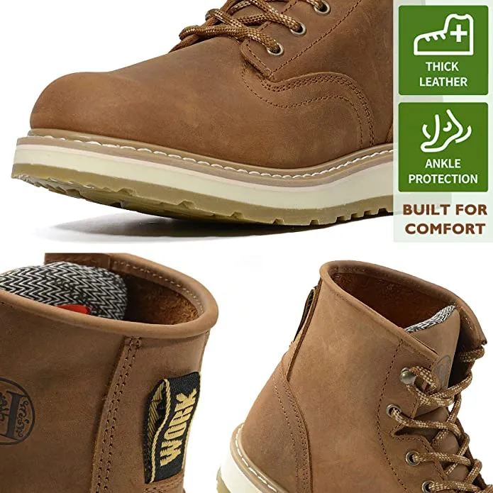 CK305 - 6'' Non-slip Water Resistant Safety Boots Soft Toe -Retro/Pu Sole