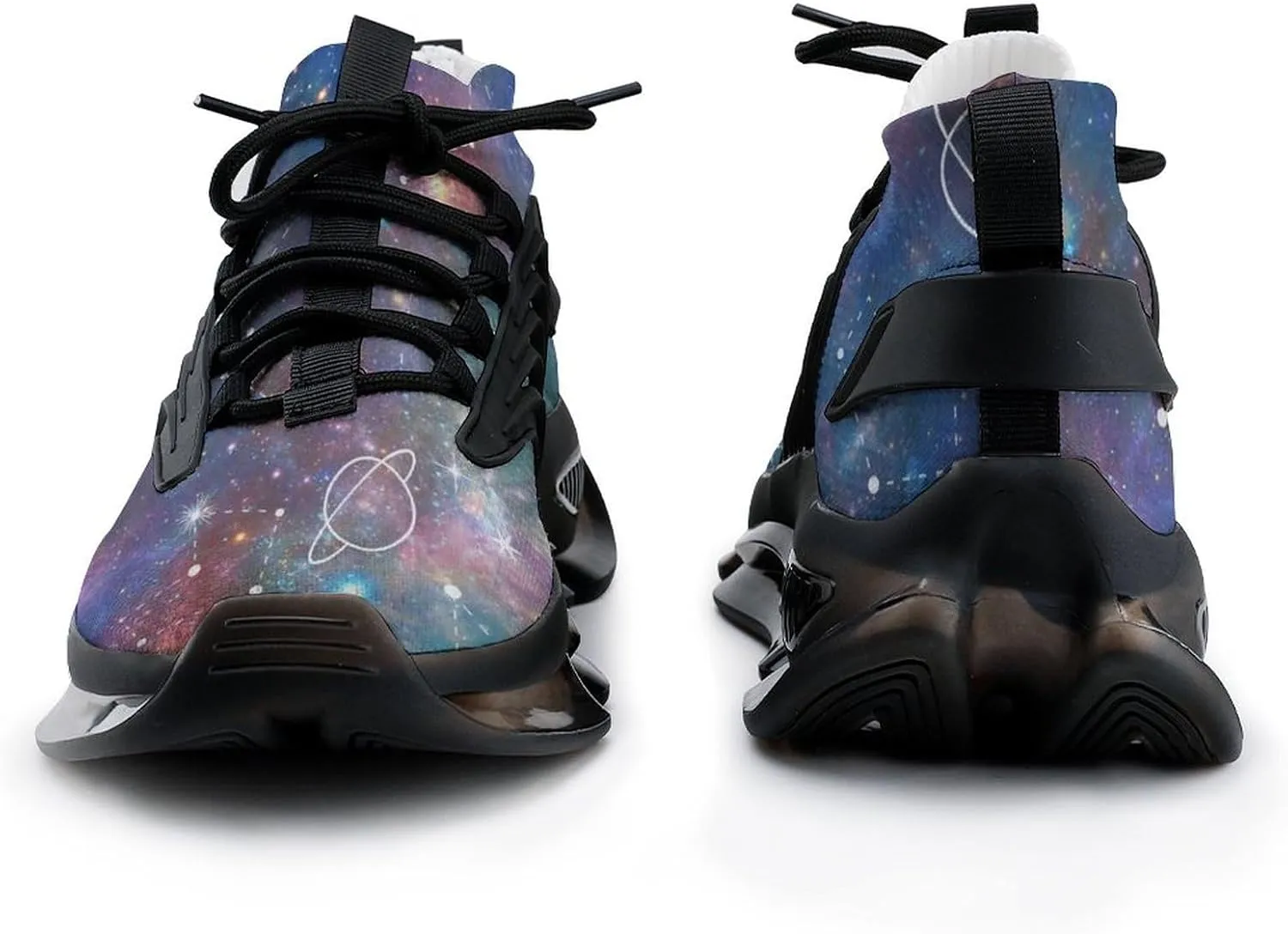 Constellation Moon and Planet Galaxy Walking Shoes for Men Lightweight Tennis Fashion Elastic Sports Shoes Cushion Basketball Shoes