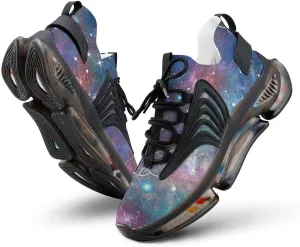 Constellation Moon and Planet Galaxy Walking Shoes for Men Lightweight Tennis Fashion Elastic Sports Shoes Cushion Basketball Shoes