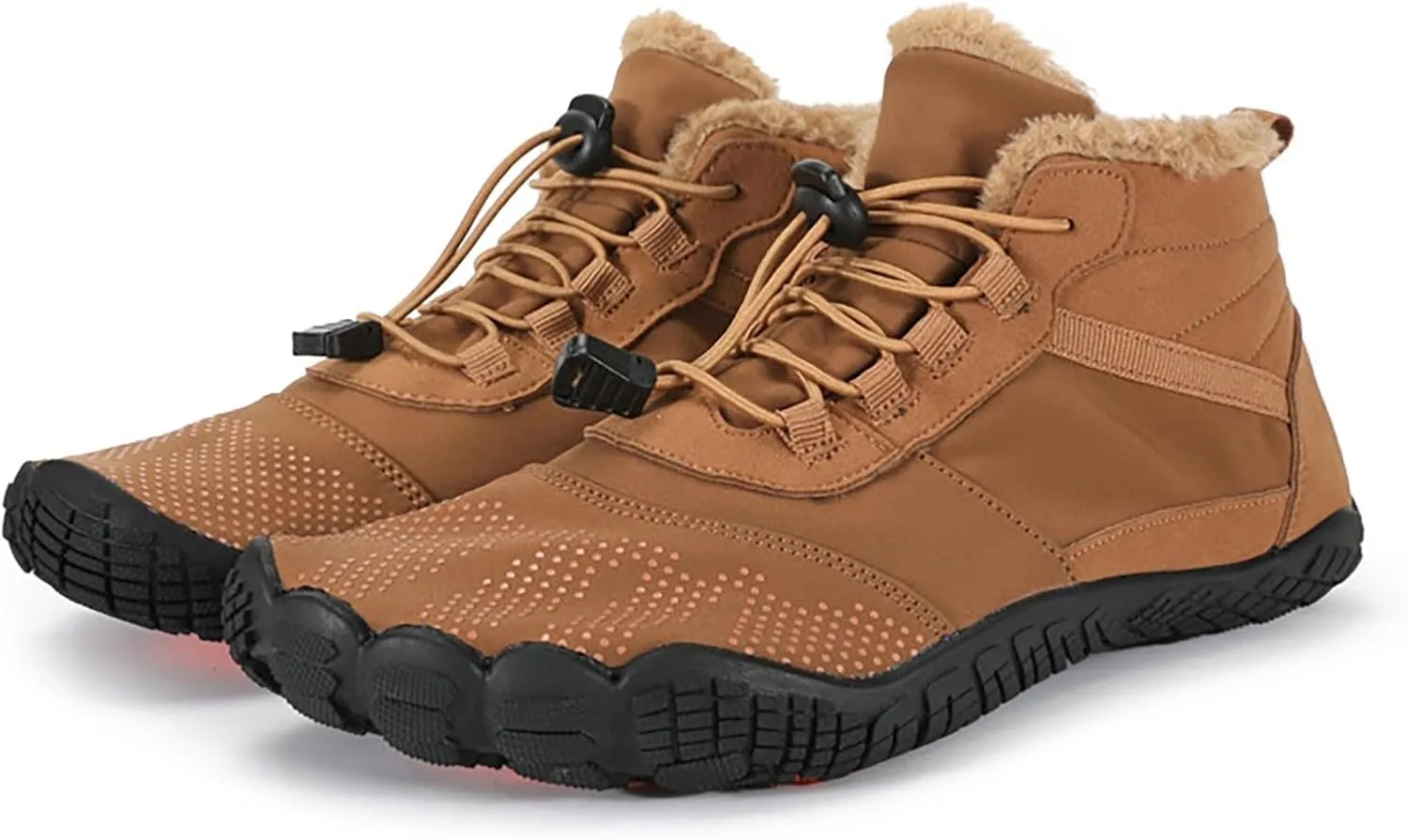 Crzidha Unisex Non Slip Snow Hiking Boots,Waterproof Non Slip Snow Hiking Trekking Ankle Boots Warm Stretch Drawstring Easy On Plush Lined Ankle Boots Comfortable Winter Sneakers