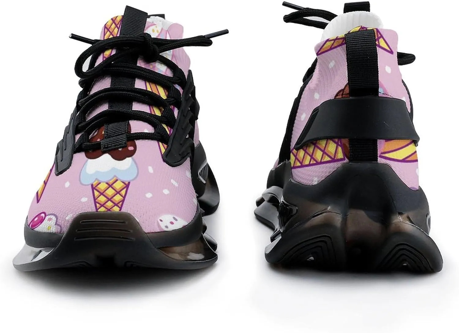 Cute Pop with Ice Cream Walking Shoes for Men Lightweight Tennis Fashion Elastic Sports Shoes Cushion Basketball Shoes