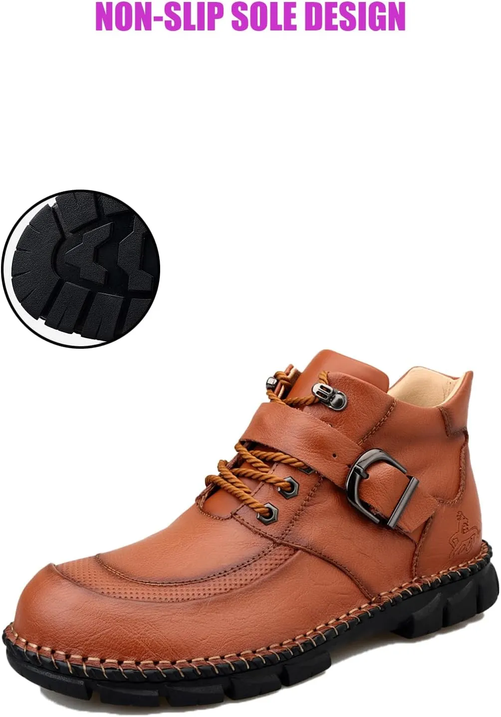DirraBra 2023 New Men's Fashion Outdoor Ankle Boots Waterproof Hiking Boots Lightweight Anti-Ski Hiking Lace-Up Buckle Boots
