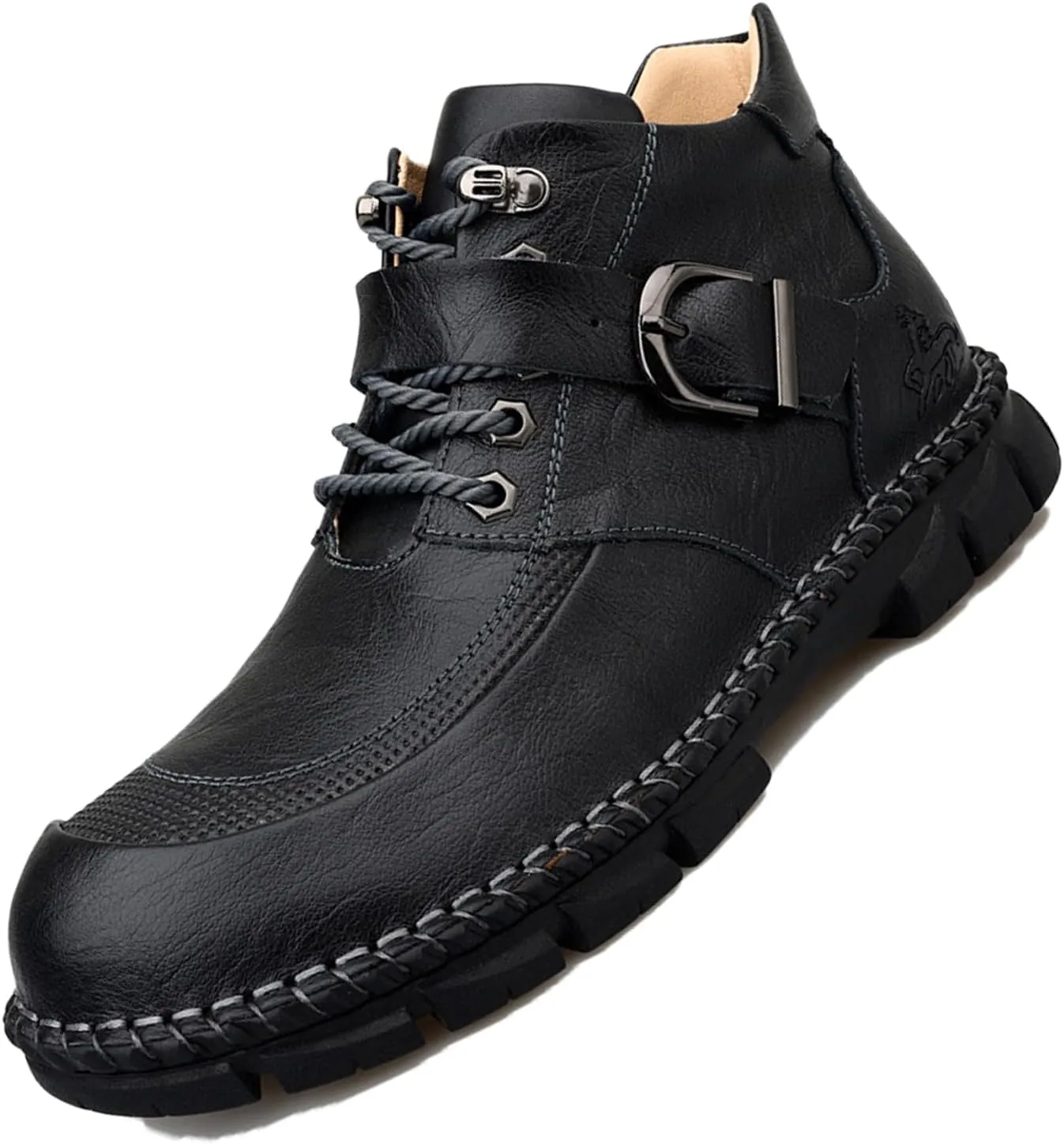 DirraBra 2023 New Men's Fashion Outdoor Ankle Boots Waterproof Hiking Boots Lightweight Anti-Ski Hiking Lace-Up Buckle Boots