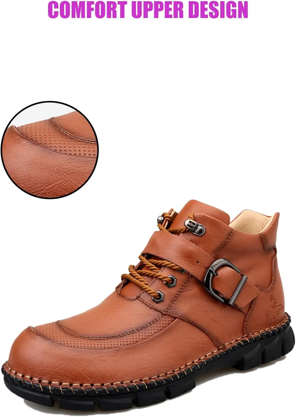 DirraBra 2023 New Men's Fashion Outdoor Ankle Boots Waterproof Hiking Boots Lightweight Anti-Ski Hiking Lace-Up Buckle Boots