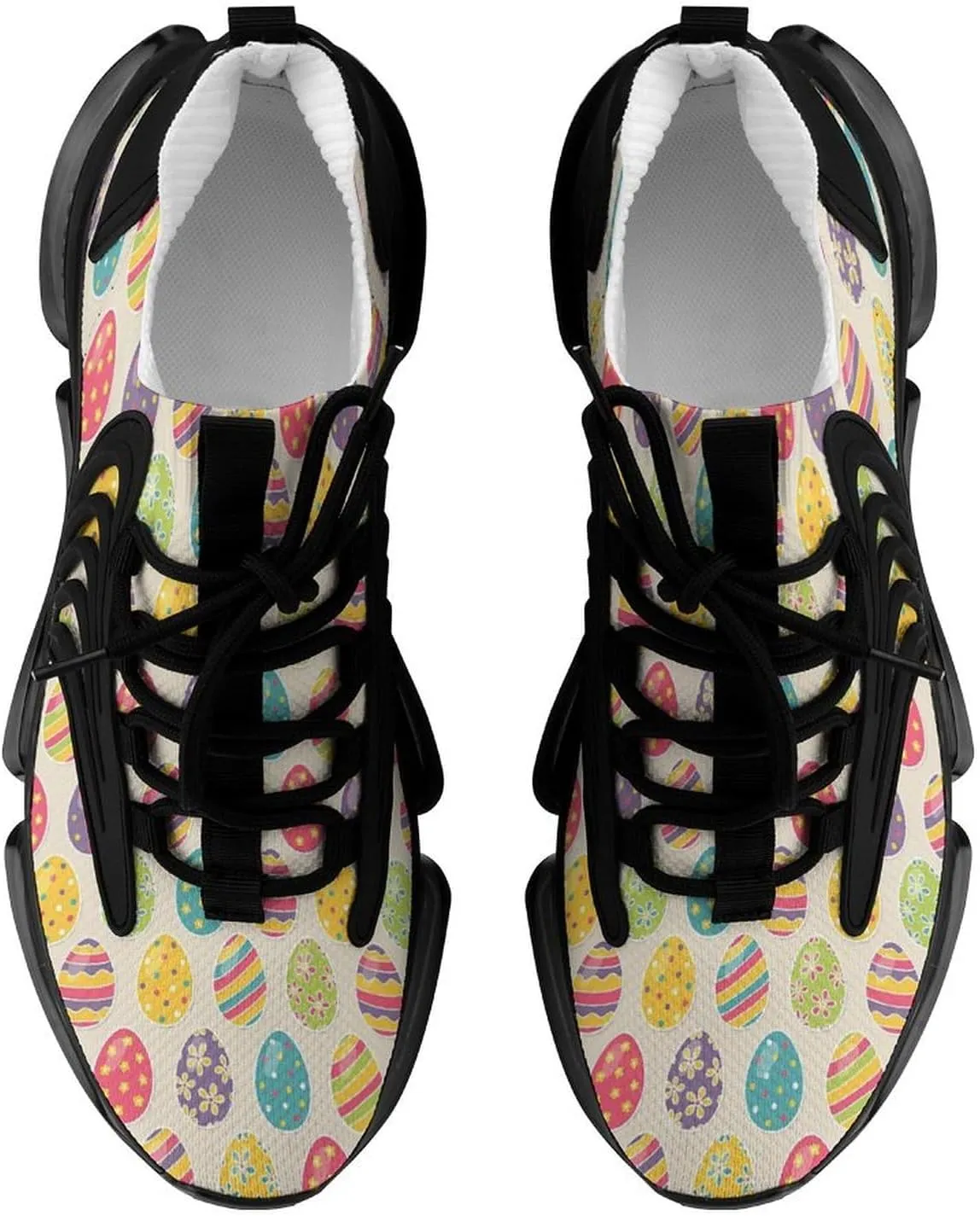 Easter Eggs Walking Shoes for Men Lightweight Tennis Fashion Elastic Sports Shoes Cushion Basketball Shoes