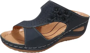 Eduavar Womens Sandals Comfortable, Sandals Women Fashion Slip On Sandals Comfortable Peep Toe Sandals Summer Walking Shoes