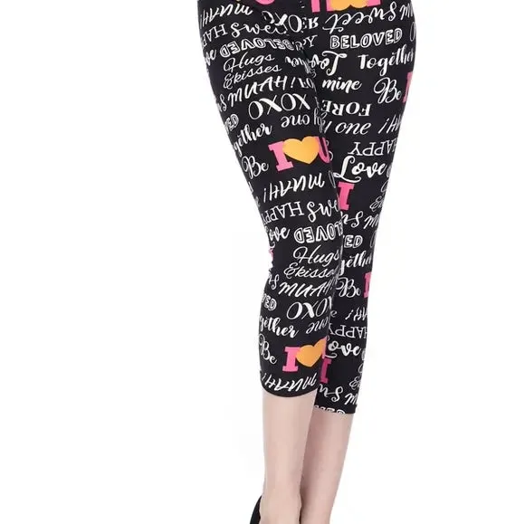 Full of Love Print Capri