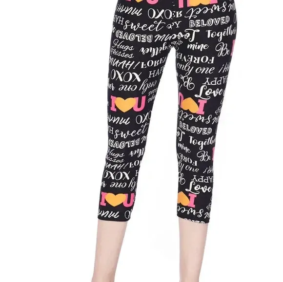Full of Love Print Capri