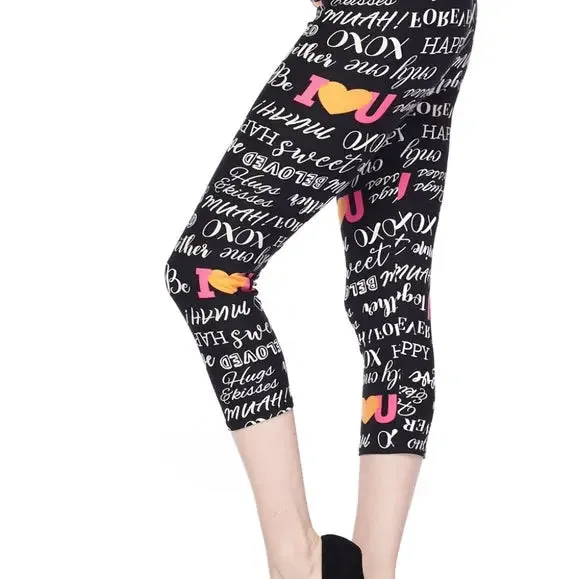 Full of Love Print Capri