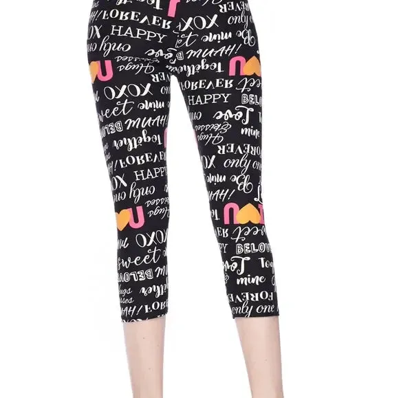 Full of Love Print Capri