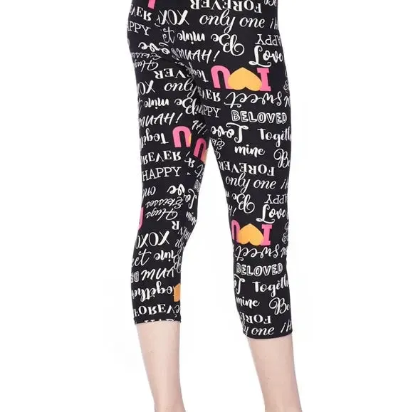 Full of Love Print Capri