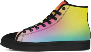 Gradient Shoes Womens Mens Rainbow High Top Canvas Sneakers Lace Up Casual Walking Shoes Gifts for Men Women