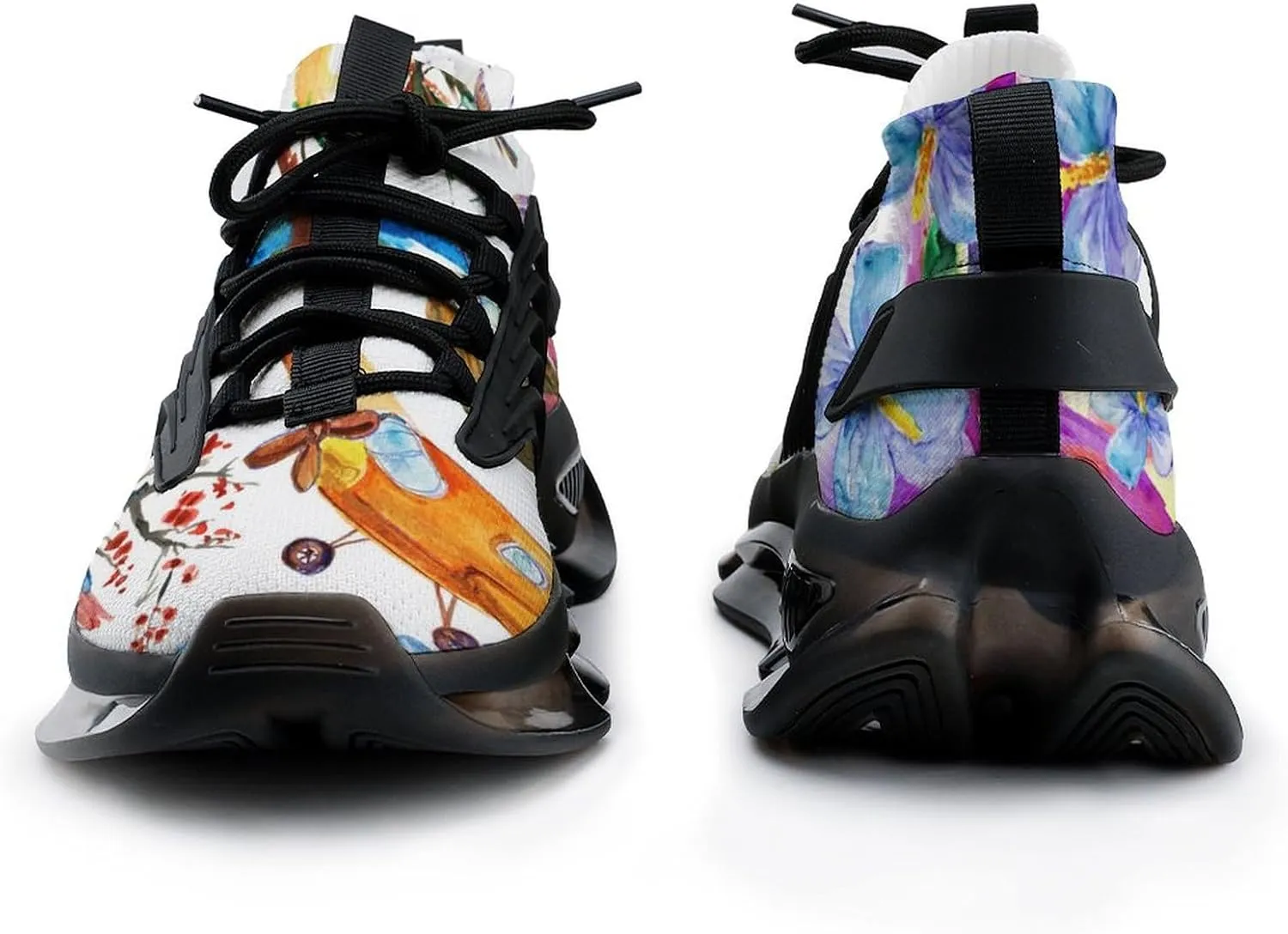 Hawaii Beach Palm Tree and Parrot Walking Shoes for Men Lightweight Tennis Fashion Elastic Sports Shoes Cushion Basketball Shoes