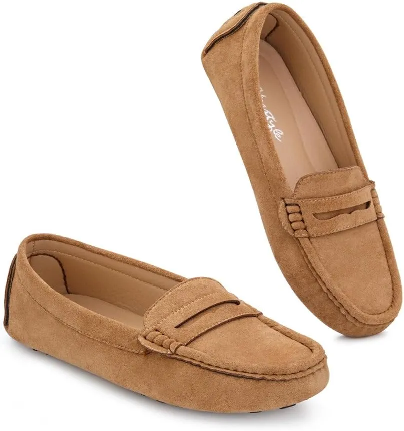 Herstyle Women's Loafers, Comfy Dressy Flats, Slip-On Penny Loafers & Moccasins with Cushioned Footbed, Lightweight Business Casual Shoes for Office, Walking & Travel (2025)