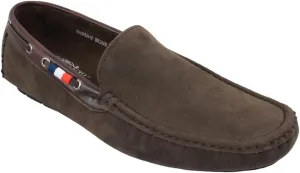 J's Awake Men Casual Shoes Comfort Driving Moccasin Slip On Driver Loafers WARREN-01 Brown Suede 10
