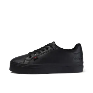 Kickers Tovni Stack BLACK Leather Lace Up Shoes