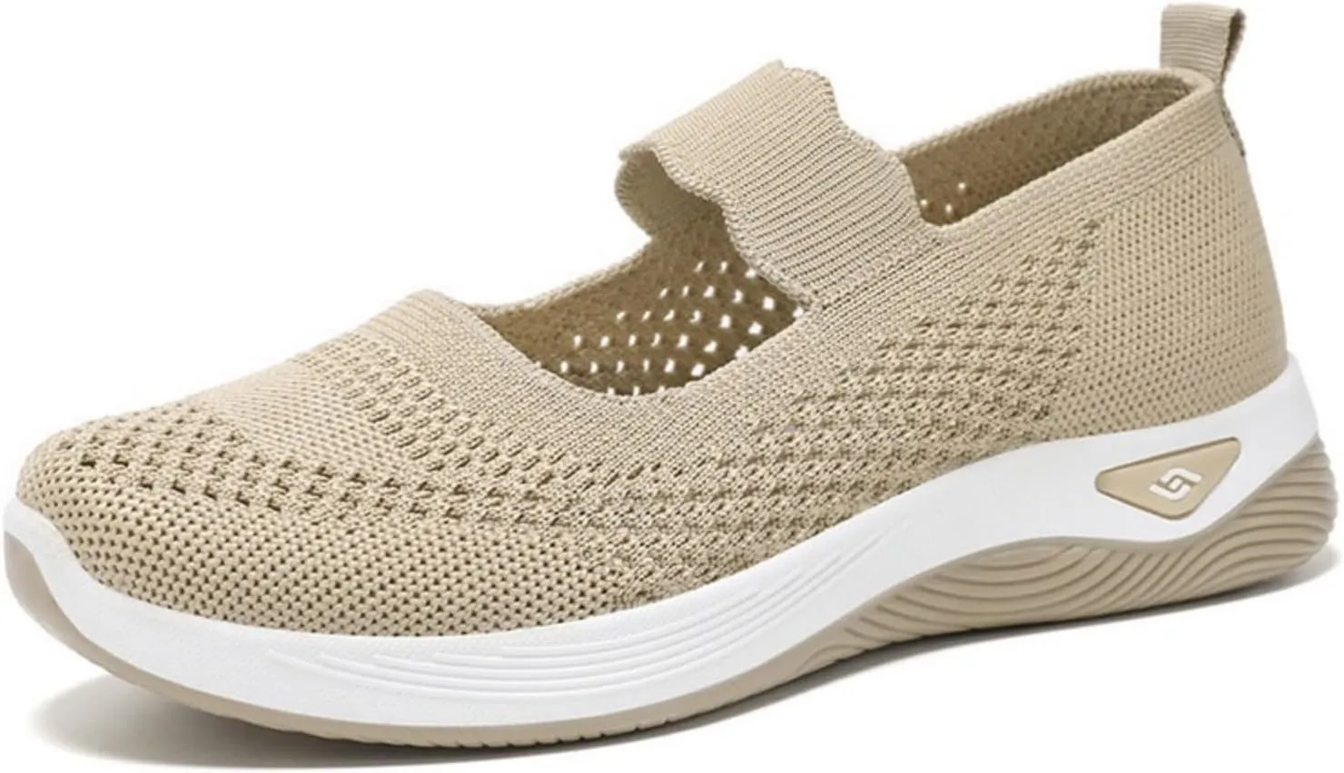 Kubbon Women Footwear Orthopedic Sneakers Woven Breathable Slip On Arch Support Walking Shoes Anti-Skid Sports Shoes Casual Running Diabetic Foam Sneakers