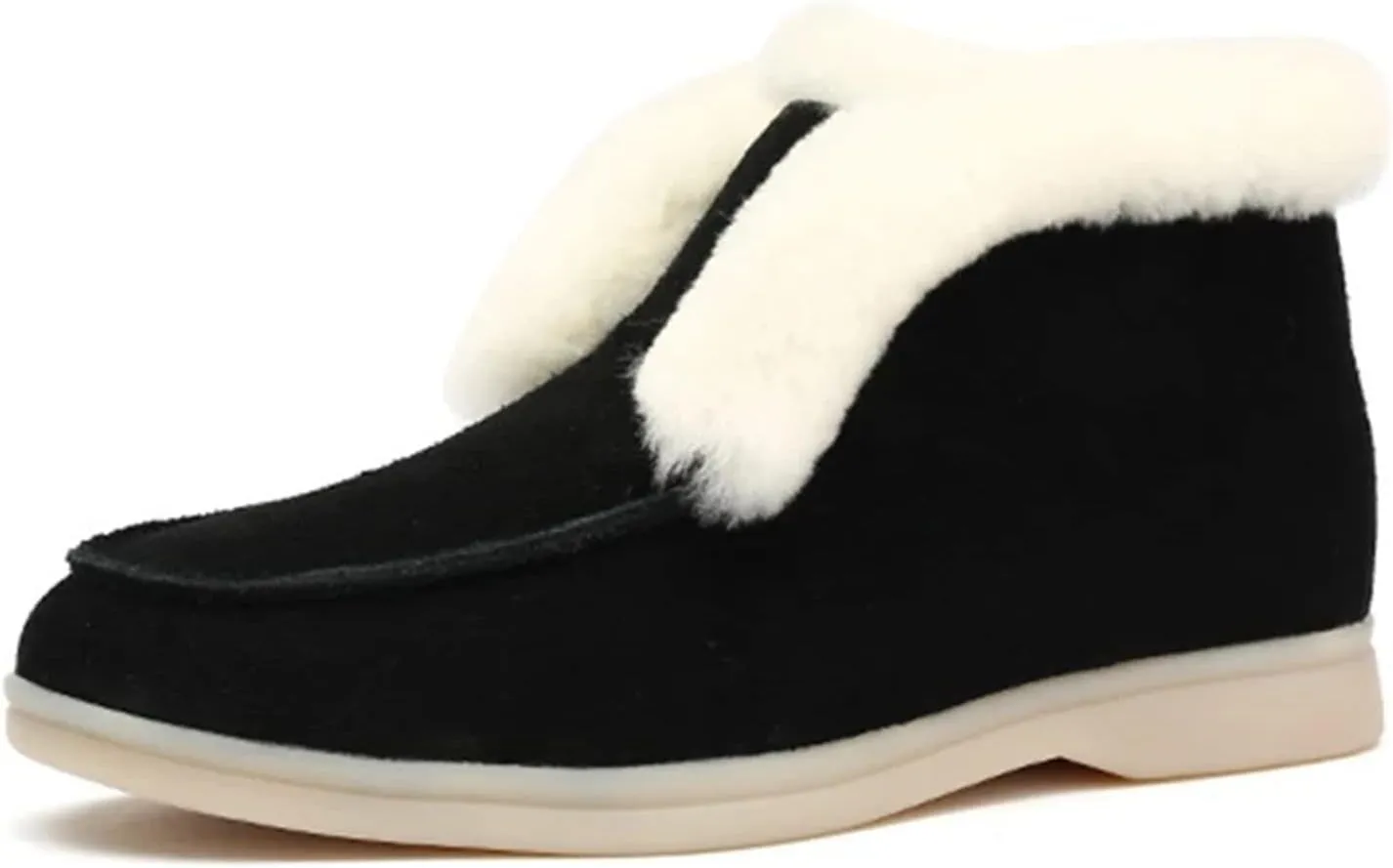 Ladmiple Boots For Women 2024 Ankle Booties Snow Boots Winter Shoes with Fur Lined Warm Slip On Comfortable Loafers Shoes
