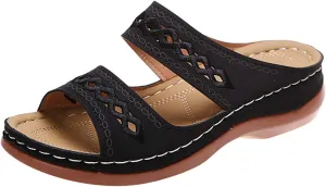 Ladmiple Orthopedic Sandals For Women Elegant Comfort Orthotic Walking Sandals Arch Support Slides Dressy Summer Flip Flops