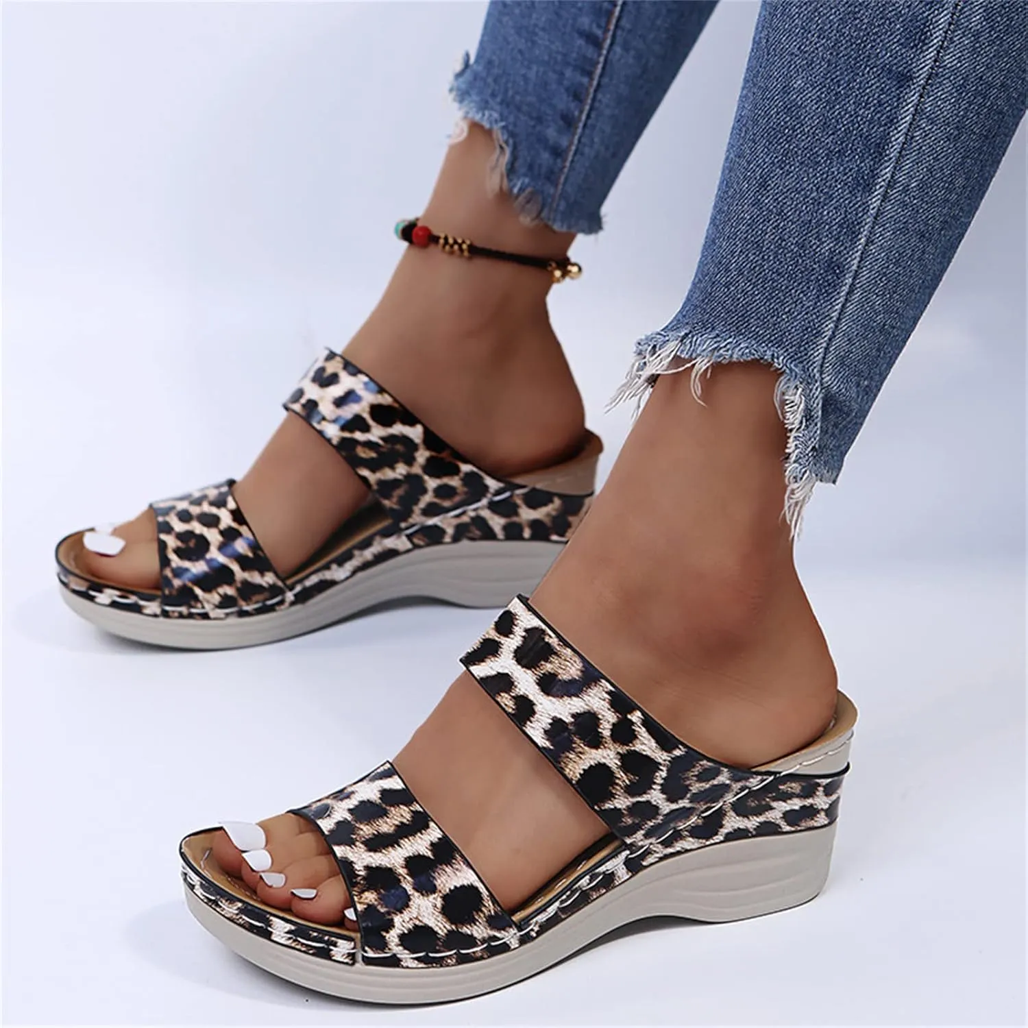 Ladmiple Orthopedic Slippers For Women With Arch Support Plantar Fasciitis Orthotic Slides Comfortable Dressy Summer Sandals