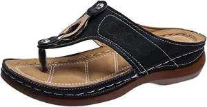 Ladmiple Orthotic Sandals For Women Dressy Summer Slides Comfortable Walking Orthopedic Flip Flops Shoes with Arch Support
