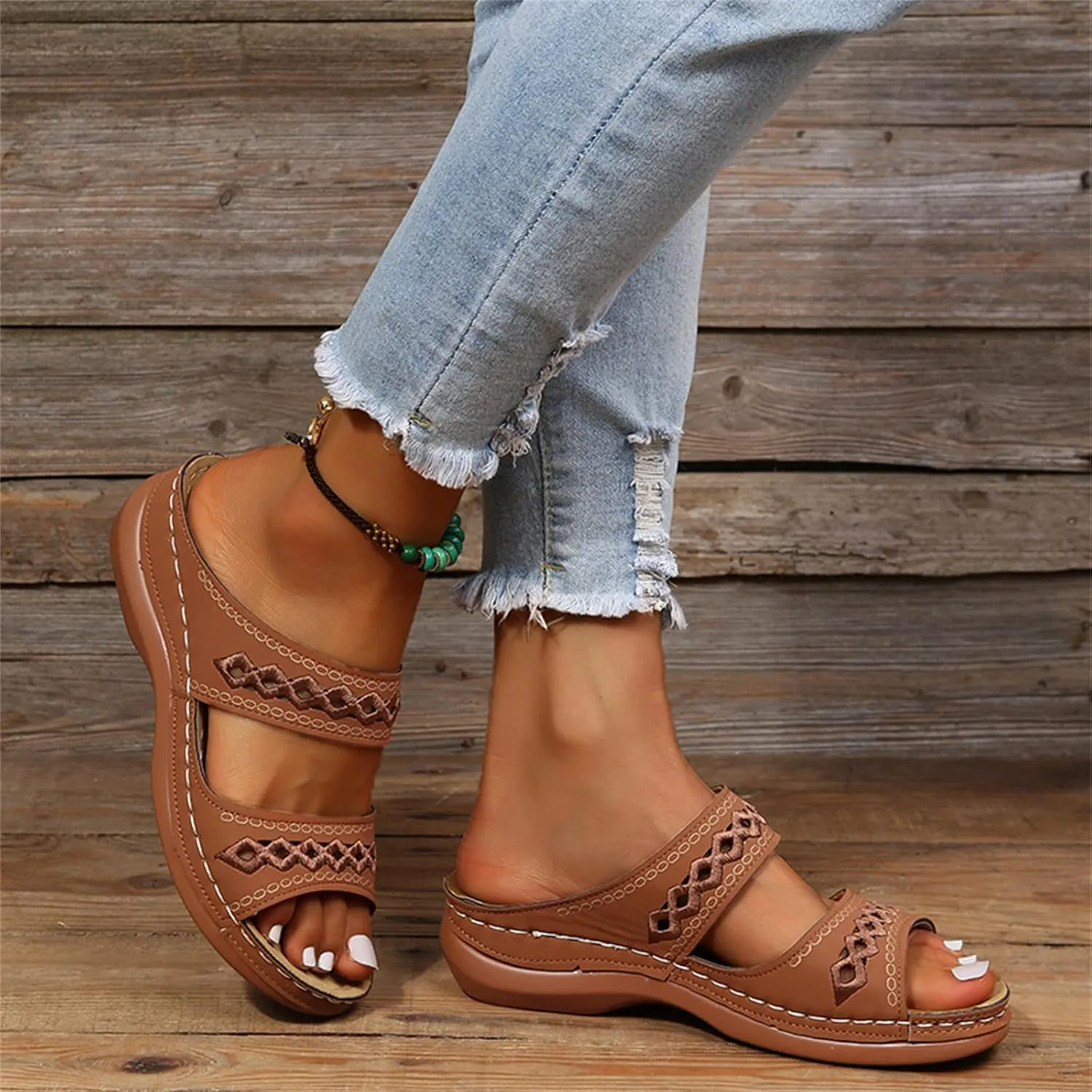 Ladmiple Sandals Women Arch Support Orthopedic Flip Flops Soft Summer Beach Shoes Dressy Comfortable Orthotic Slides 2025