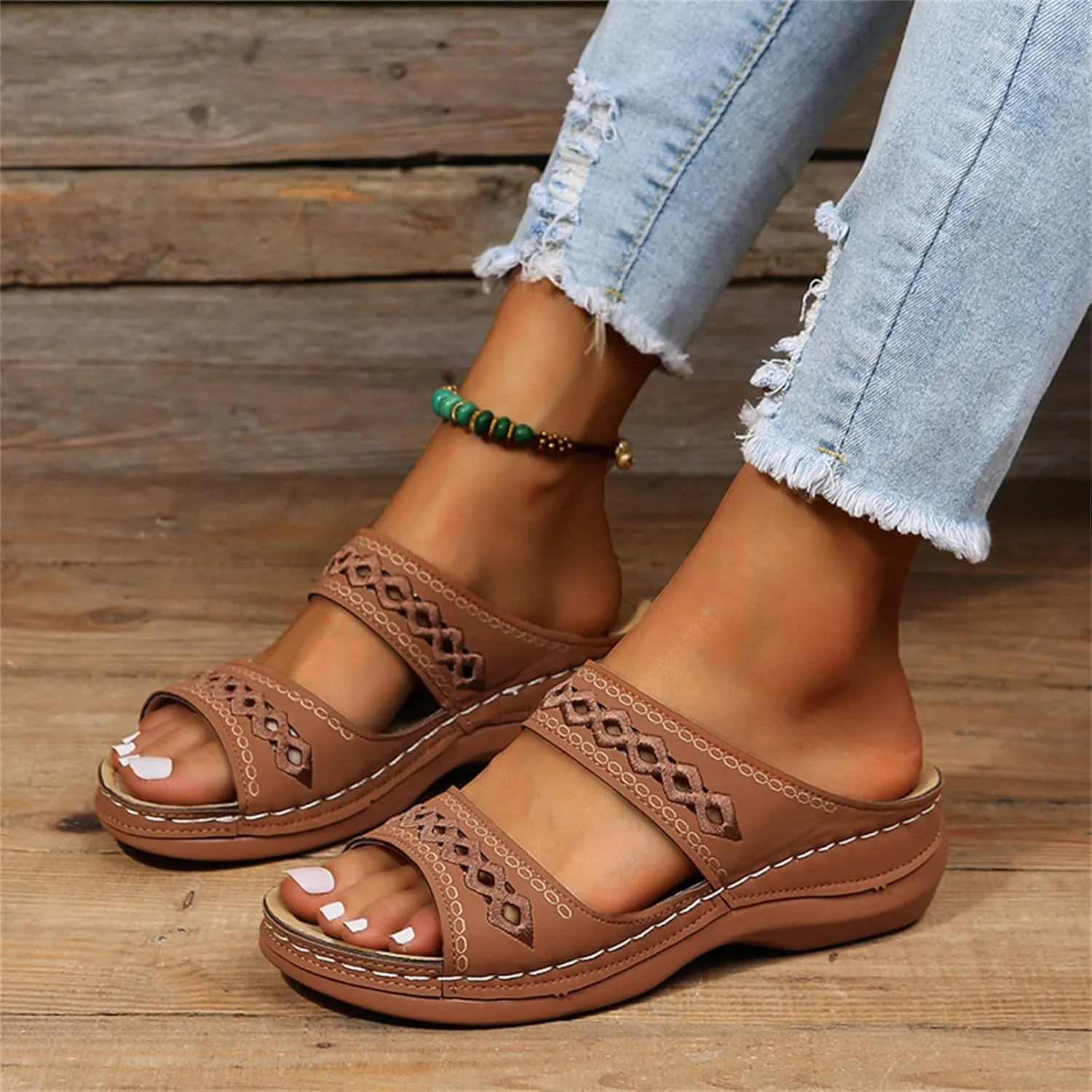 Ladmiple Sandals Women Arch Support Orthopedic Flip Flops Soft Summer Beach Shoes Dressy Comfortable Orthotic Slides 2025
