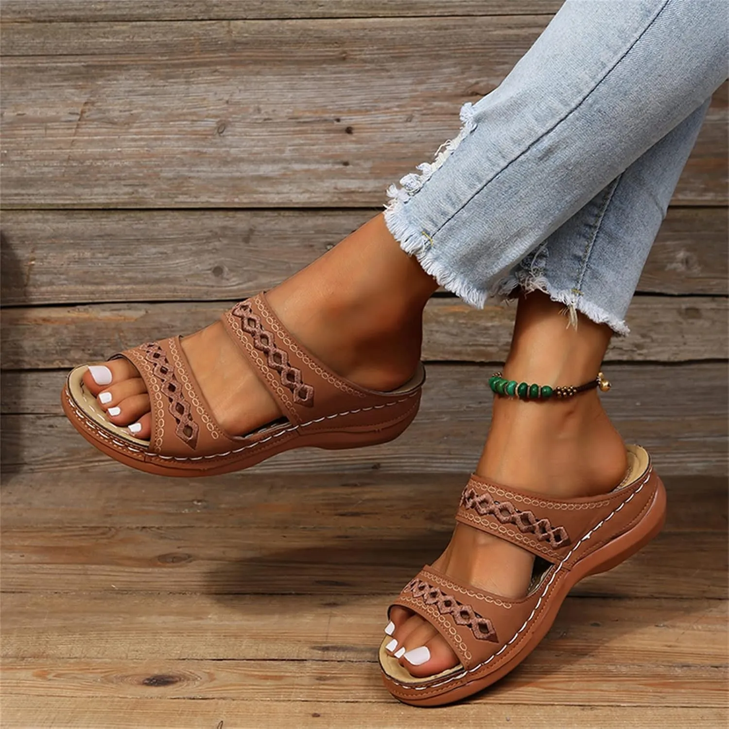Ladmiple Sandals Women Arch Support Orthopedic Flip Flops Soft Summer Beach Shoes Dressy Comfortable Orthotic Slides 2025