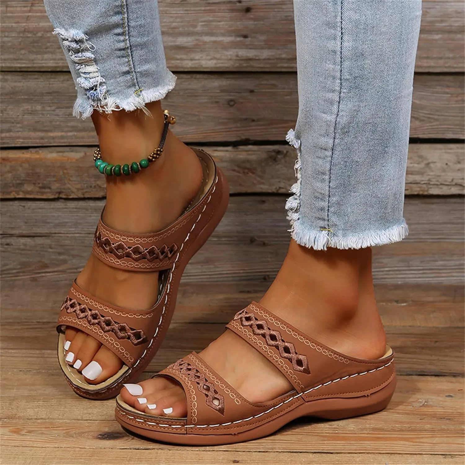 Ladmiple Sandals Women Arch Support Orthopedic Flip Flops Soft Summer Beach Shoes Dressy Comfortable Orthotic Slides 2025